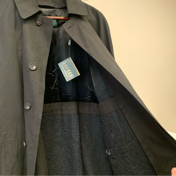 BNWT Ralph Lauren Black Trench coat with removable lining! Men’s sz 42 L! - Picture 3 of 9